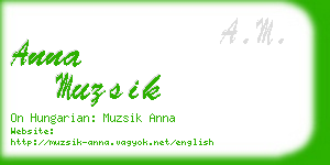 anna muzsik business card